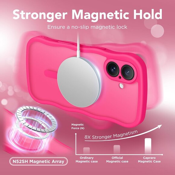 Women Hot Pink Iphone 17 Pro Max Case Full Camera Protection Mag Safe - Picture 4 of 9